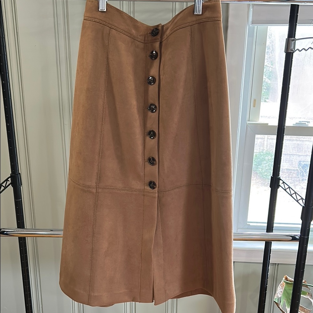 Ann Taylor Faux-Suede Midi Skirt